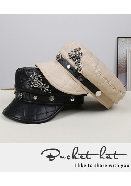 Şık Popüler Kafatası Tokalı Retro Düz Şapka (Yurt Dışından) fırsatları