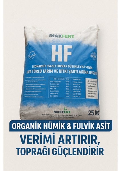 Hf Leonardit Toprak Düzenleyici 25 kg – Organik Hümik ve Fulvik Asit – Toprak Iyileştirici ve Verim Artırıcı