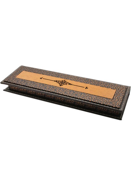 Kahverengi Deri ve Ahşap Bileşim Elegance Tesbih Kutusu