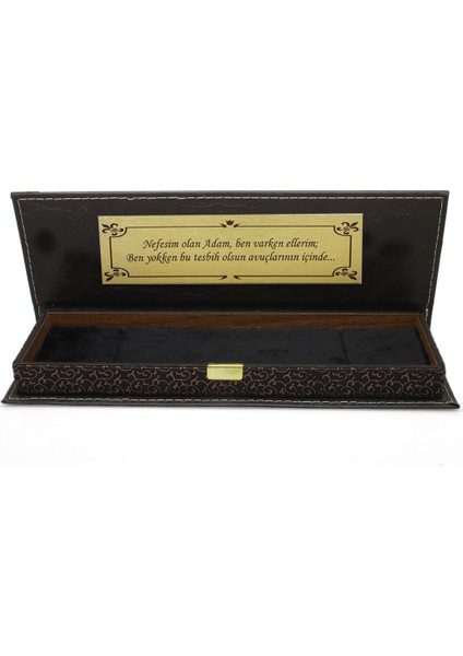 Kahverengi Deri ve Ahşap Bileşim Elegance Tesbih Kutusu fırsatları