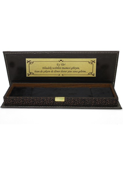 Kahverengi Deri ve Ahşap Bileşim Elegance Tesbih Kutusu indirimleri