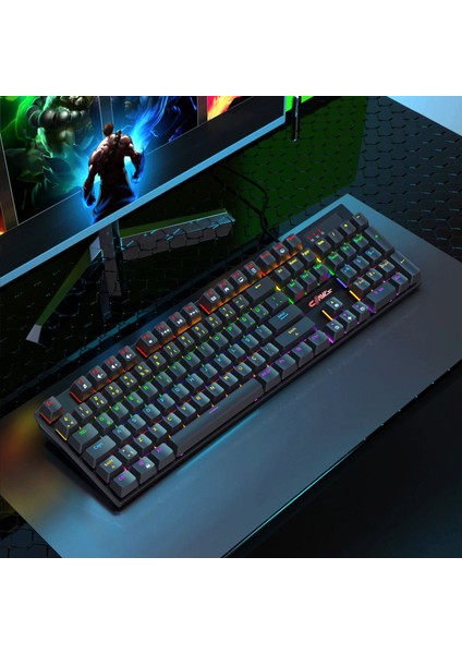 Rapidfire Red Switch Mekanik & Rainbow Rgb Aydınlatma Anti-Ghosting Çift Enjeksiyon 105 Tuşlu Full Form Mekanik Klavye - Siyah modelleri