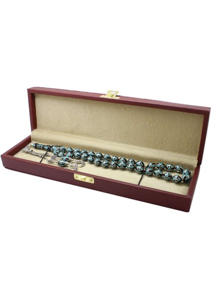 Kırmızı Deri Içi Astarlı Elegance Tesbih Kutusu modelleri