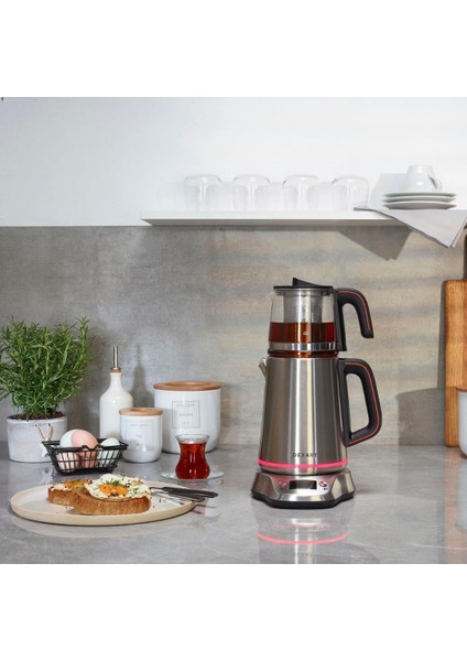 PerfectTea Dijital Çay Makinesi Siyah Çelik