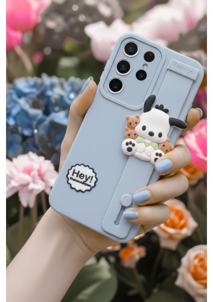 Samsung S22 Ultra Uyumlu Kılıf Mavi Renk 3D Figürlü Darbe Emici Yumuşak Silikon Kapak