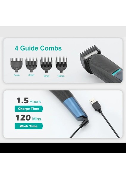 V-108 10 In 1 Profesyonel Erkek Bakım Seti - Standlı, LED Ekranlı Saç Sakal ve Vücut Tıraş Makinesi