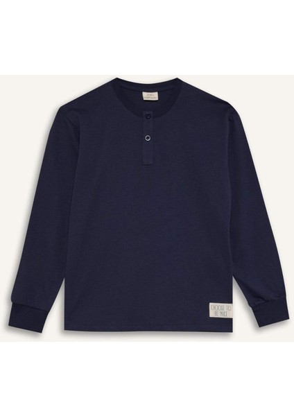 Erkek Çocuk Pijama Takımı Dokuma Uzun Kollu Üst Çizgili Alt