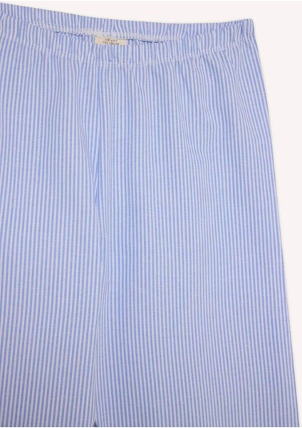 Erkek Çocuk Pijama Takımı Dokuma Uzun Kollu Üst Çizgili Alt