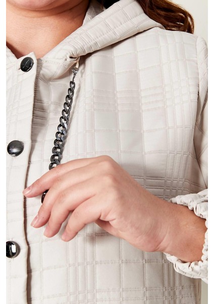 Kadın Büyük Beden Kapitone Kap modelleri