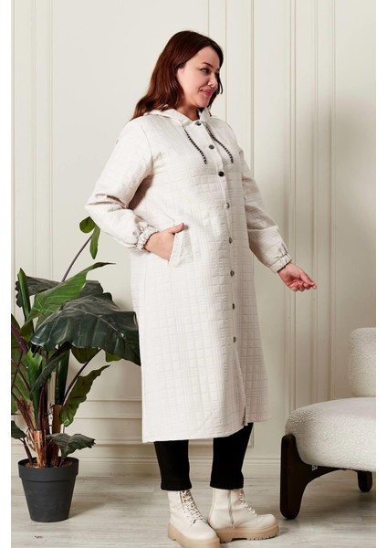 Kadın Büyük Beden Kapitone Kap indirimleri