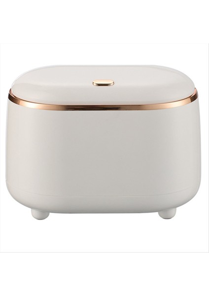 Basın Tipi Masaüstü Küçük Çöp Kutusu Kapaklı, Küçük Depolama Kovası Küçük Masaüstü Atık Çöp Kutusu, Beyaz (Yurt Dışından)