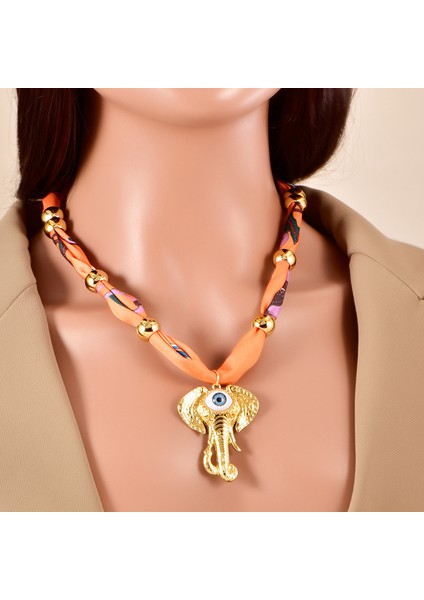 Sonbahar ve Kış Yeni Sınır Ötesi Sıcak Eşarp Kolye Fildişi Kalp Sihirli Göz Kolye Süveter Zincir Aksesuarları Hafif Lüks Stil (Yurt Dışından)