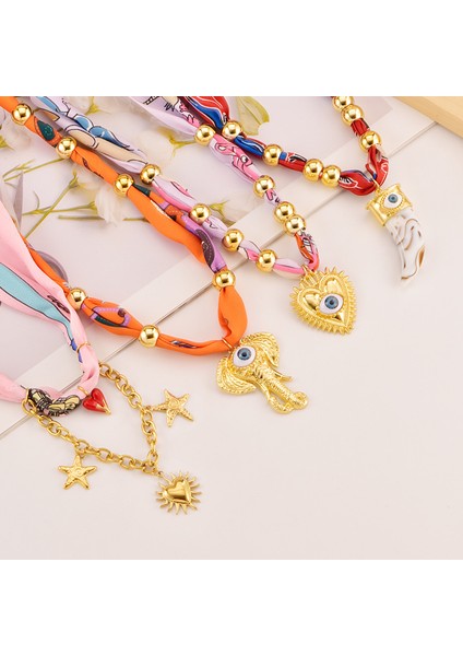 Sonbahar ve Kış Yeni Sınır Ötesi Sıcak Eşarp Kolye Fildişi Kalp Sihirli Göz Kolye Süveter Zincir Aksesuarları Hafif Lüks Stil (Yurt Dışından) fiyatları