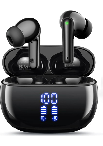 Bluetooth Kablosuz Kulaklık Enc Gürültü Önleyici Mikrofon 48H Çalma Süresi Derin Bas Stereo Ses Ip7 Su Geçirmez LED Ekran (Yurt Dışından)