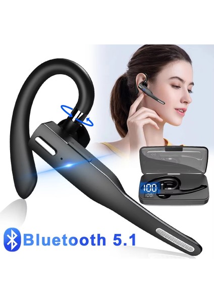 Kablosuz Bluetooth Kulaklık Kulaklık 5.1 Tek Handsfree Sürüş Için Hd Çağrı Gürültü Kulaklık Mikrofon Iş Kulaklık (Yurt Dışından) fiyatları
