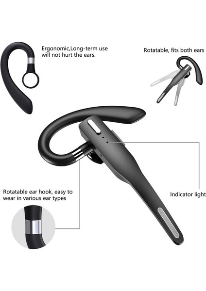 Kablosuz Bluetooth Kulaklık Kulaklık 5.1 Tek Handsfree Sürüş Için Hd Çağrı Gürültü Kulaklık Mikrofon Iş Kulaklık (Yurt Dışından) fırsatları