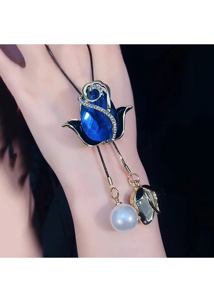 Mizaç Kedinin Gözü Lale Süveter Zinciri Yangqi Sonbahar ve Kış Net Kırmızı Kişilik Uzun Kolye Giysi Aksesuarları (Yurt Dışından)