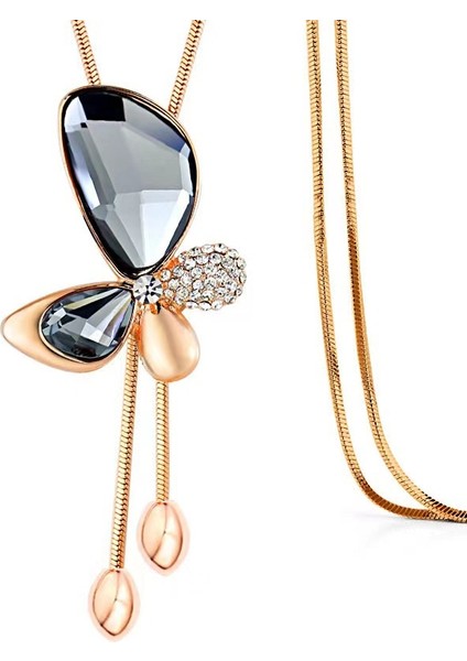 Yüzlerce Jumper Zinciri Kadın Kıdemli Hafif Lüks Uzun Kolye Duygusu Avrupa ve Amerika Birleşik Devletleri Saçak Sonbahar ve Kış Aksesuarları Kolye Ucu (Yurt Dışından)