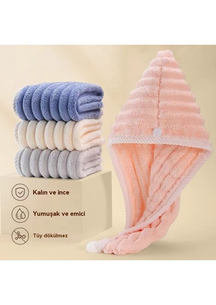 Hızlı Kuruyan Kalınlaştırılmış Saç Havlu Kurutma Saç Şapkası (Yurt Dışından) modelleri