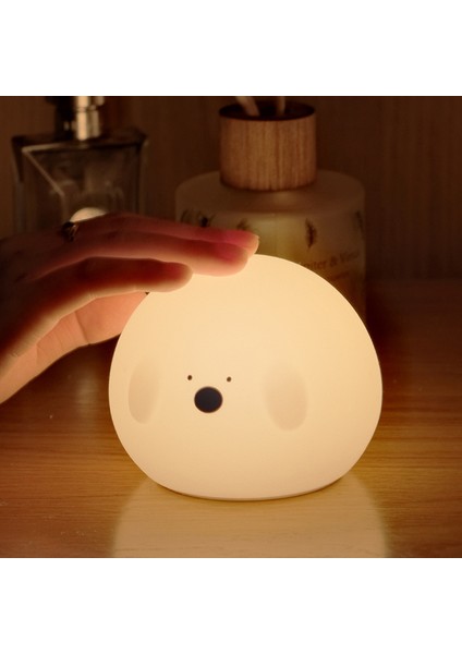 Bobo Silikon Gece Lambası, Aurora Iki Hızlı Zamanlayıcı Silikon Işık, Basit Hayvan Okşama Işığı (Yurt Dışından)