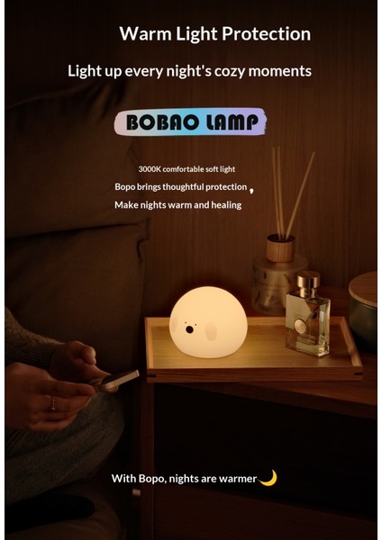 Bobo Silikon Gece Lambası, Aurora Iki Hızlı Zamanlayıcı Silikon Işık, Basit Hayvan Okşama Işığı (Yurt Dışından) fiyatları