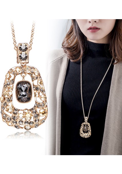 Kristal Jumper Zinciri 2025 Uzun Flaş Elmas Kolyenin Yeni Kore Versiyonu Sonbahar ve Kış Kıyafetleri Kolye Retro Atmosfer Aksesuarları (Yurt Dışından) fiyatları