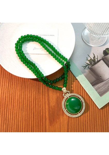 Yeni Çin Üst Düzey Jumper Zinciri Sonbahar ve Kış Yüz Yüksek Sınıf Kolye Aksesuarları Aksesuarlar Giysi Kolye Yeşil Ruyi Kolye Duygusu ile (Yurt Dışından)