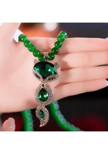 Yeni Çin Üst Düzey Jumper Zinciri Sonbahar ve Kış Yüz Yüksek Sınıf Kolye Aksesuarları Aksesuarlar Giysi Kolye Yeşil Ruyi Kolye Duygusu ile (Yurt Dışından)