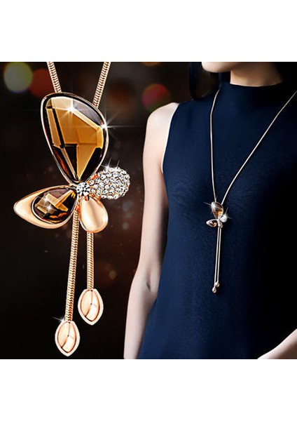 Yüzlerce Jumper Zinciri Kadın Kıdemli Hafif Lüks Uzun Kolye Duygusu Avrupa ve Amerika Birleşik Devletleri Saçak Sonbahar ve Kış Aksesuarları Kolye Ucu (Yurt Dışından)