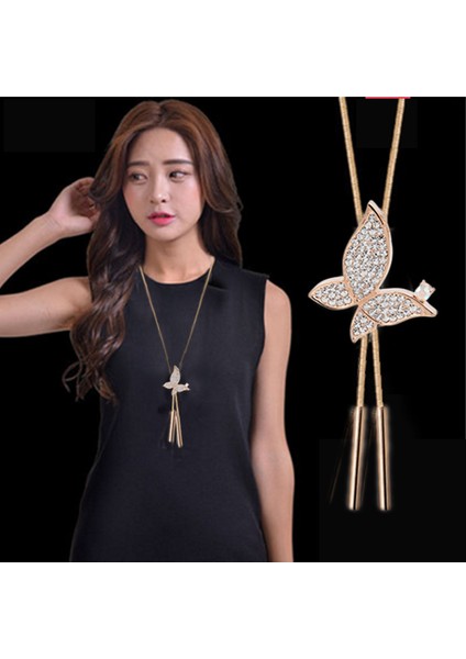 Yüzlerce Jumper Zinciri Kadın Kıdemli Hafif Lüks Uzun Kolye Duygusu Avrupa ve Amerika Birleşik Devletleri Saçak Sonbahar ve Kış Aksesuarları Kolye Ucu (Yurt Dışından)