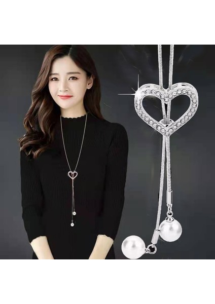 Yüzlerce Jumper Zinciri Kadın Kıdemli Hafif Lüks Uzun Kolye Duygusu Avrupa ve Amerika Birleşik Devletleri Saçak Sonbahar ve Kış Aksesuarları Kolye Ucu (Yurt Dışından)