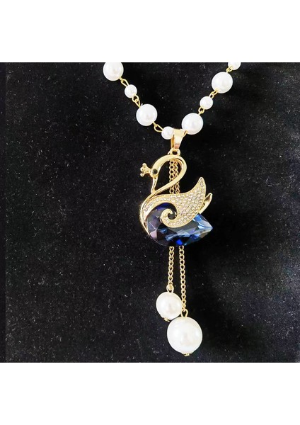 Hafif Lüks Alaşım Küçük Kokulu Inci Kolye Uzun Jumper Zincir Kadın Kıdemli Moda Duygusu Çok Yönlü Dekoratif Aksesuarlar Aksesuarlar Kolye (Yurt Dışından)