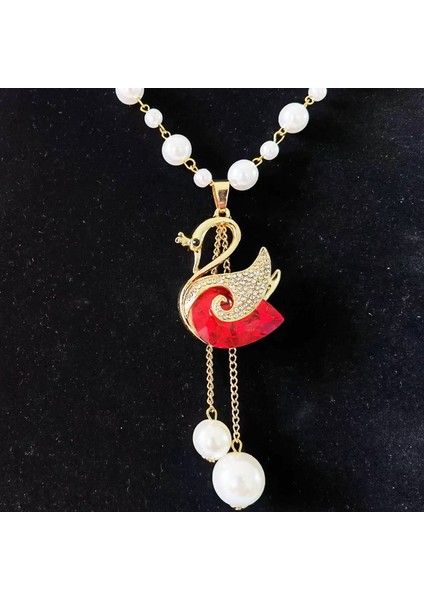 Hafif Lüks Alaşım Küçük Kokulu Inci Kolye Uzun Jumper Zincir Kadın Kıdemli Moda Duygusu Çok Yönlü Dekoratif Aksesuarlar Aksesuarlar Kolye (Yurt Dışından)