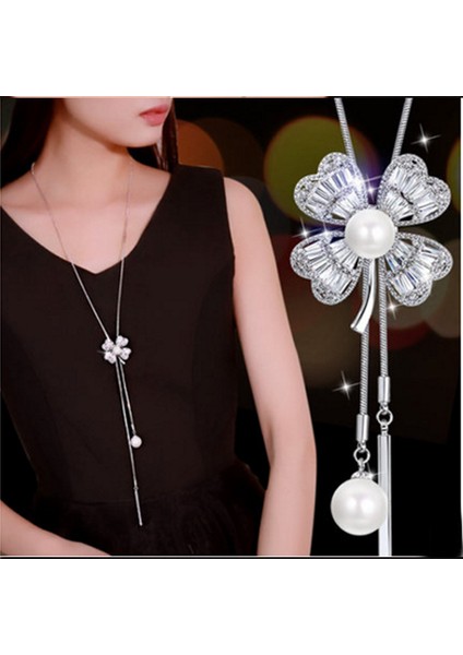 Yüzlerce Jumper Zinciri Kadın Kıdemli Hafif Lüks Uzun Kolye Duygusu Avrupa ve Amerika Birleşik Devletleri Saçak Sonbahar ve Kış Aksesuarları Kolye Ucu (Yurt Dışından)