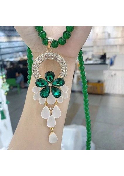 Yeni Çin Üst Düzey Jumper Zinciri Sonbahar ve Kış Yüz Yüksek Sınıf Kolye Aksesuarları Aksesuarlar Giysi Kolye Yeşil Ruyi Kolye Duygusu ile (Yurt Dışından)