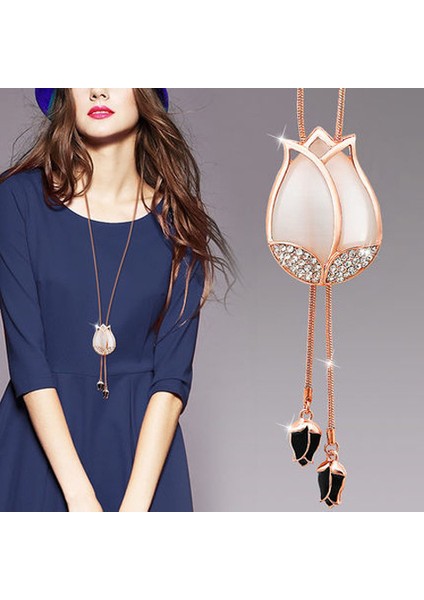 Yüzlerce Jumper Zinciri Kadın Kıdemli Hafif Lüks Uzun Kolye Duygusu Avrupa ve Amerika Birleşik Devletleri Saçak Sonbahar ve Kış Aksesuarları Kolye Ucu (Yurt Dışından)