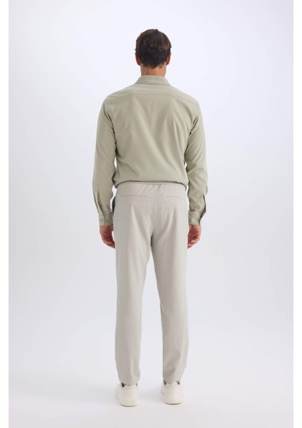 Relax Fit Rahat Kesim Düz Paça Krinkıl Yazlık Kumaş Pantolon