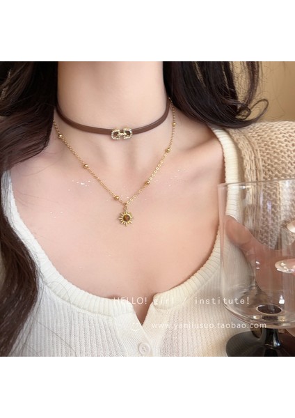 Sonbahar ve Kış Merad Boncuklu Kaplan Gözü Taş Modelleri Kolye Kolye Kadın Retro Mizaç Jumper Zincir Hafif Lüks Üst Düzey Aksesuar Duygusu (Yurt Dışından)