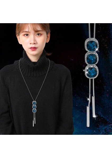 Sonbahar ve Kış Hafif Lüks Stil Jumper Zinciri Üst Düzey Kadın Vahşi Uzun Püskül Kolye Inci Kolye Aksesuarları Duygusu (Yurt Dışından)