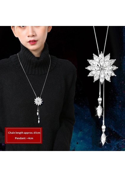 Sonbahar ve Kış Hafif Lüks Stil Jumper Zinciri Üst Düzey Kadın Vahşi Uzun Püskül Kolye Inci Kolye Aksesuarları Duygusu (Yurt Dışından)