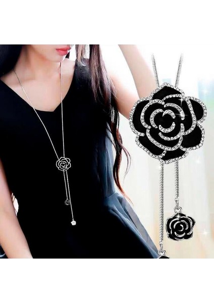 Sonbahar ve Kış Hafif Lüks Stil Jumper Zinciri Üst Düzey Kadın Vahşi Uzun Püskül Kolye Inci Kolye Aksesuarları Duygusu (Yurt Dışından)