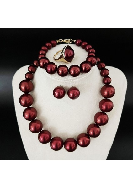 Zarif Retro Inci Kolye Kadın Çapraz Sınır Köprücük Kemiği Zinciri Gelin Gelinlik Aksesuarları Kolye Küpe Seti (Yurt Dışından)