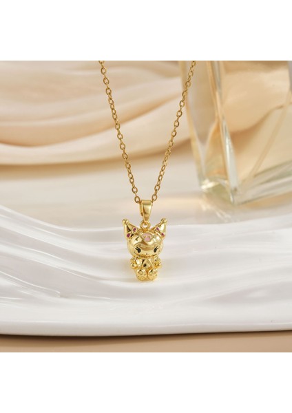 Kulomi Sevimli Karikatür Bebek Kolye Işık Lüks Niş Tasarım Moda Öğrenci Köprücük Kemiği Zinciri Kadın (Yurt Dışından)