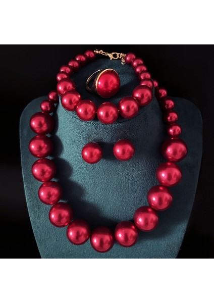 Zarif Retro Inci Kolye Kadın Çapraz Sınır Köprücük Kemiği Zinciri Gelin Gelinlik Aksesuarları Kolye Küpe Seti (Yurt Dışından)