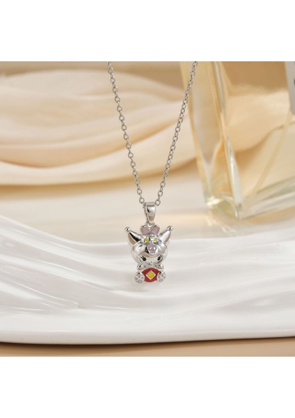 Kulomi Sevimli Karikatür Bebek Kolye Işık Lüks Niş Tasarım Moda Öğrenci Köprücük Kemiği Zinciri Kadın (Yurt Dışından)