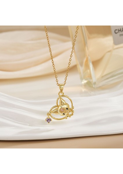 Kulomi Sevimli Karikatür Bebek Kolye Işık Lüks Niş Tasarım Moda Öğrenci Köprücük Kemiği Zinciri Kadın (Yurt Dışından)