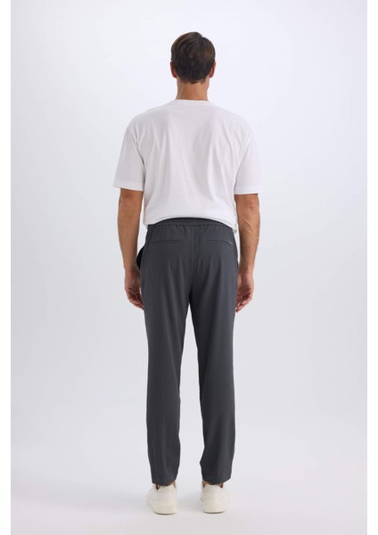 Relax Fit Rahat Kesim Düz Paça Krinkıl Yazlık Kumaş Pantolon