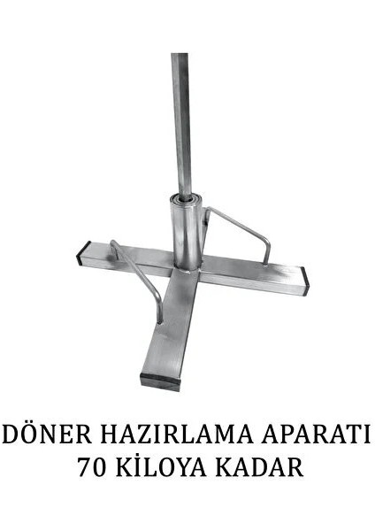 Döner Takma Ayağı Küçük, Aparatı, Sehpası, Seti, Paslanmaz 12x12 kare şiş 16 mm yuvarlak şiş uyumlu Çelik - 70KG