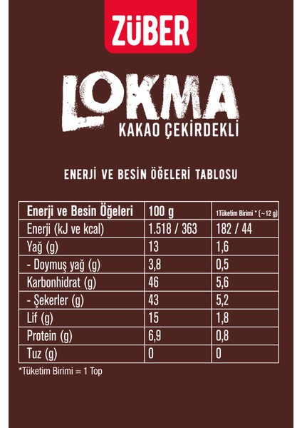 Lokma Kakao Çekirdegi Kaplı Fındık Ezmeli Meyve Topu 96 gr x3 Adet fiyatları