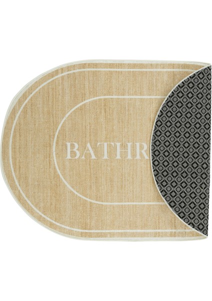 Armasi Kahve Oval Banyo Paspası Dijital Baskı Yıkanır Kaymaz İkili Banyo Paspas Takımı 40x60 60x100 indirimleri